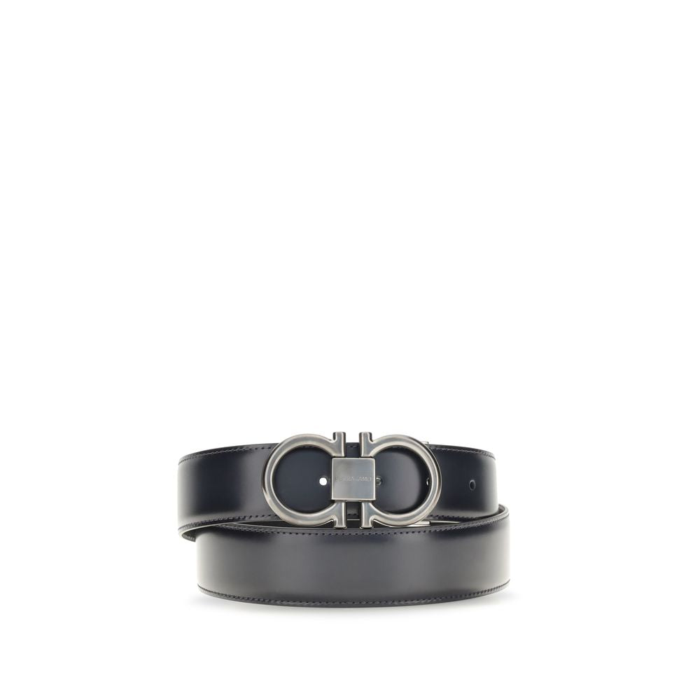 Ferragamo Blue Calf Leather Regular Belt