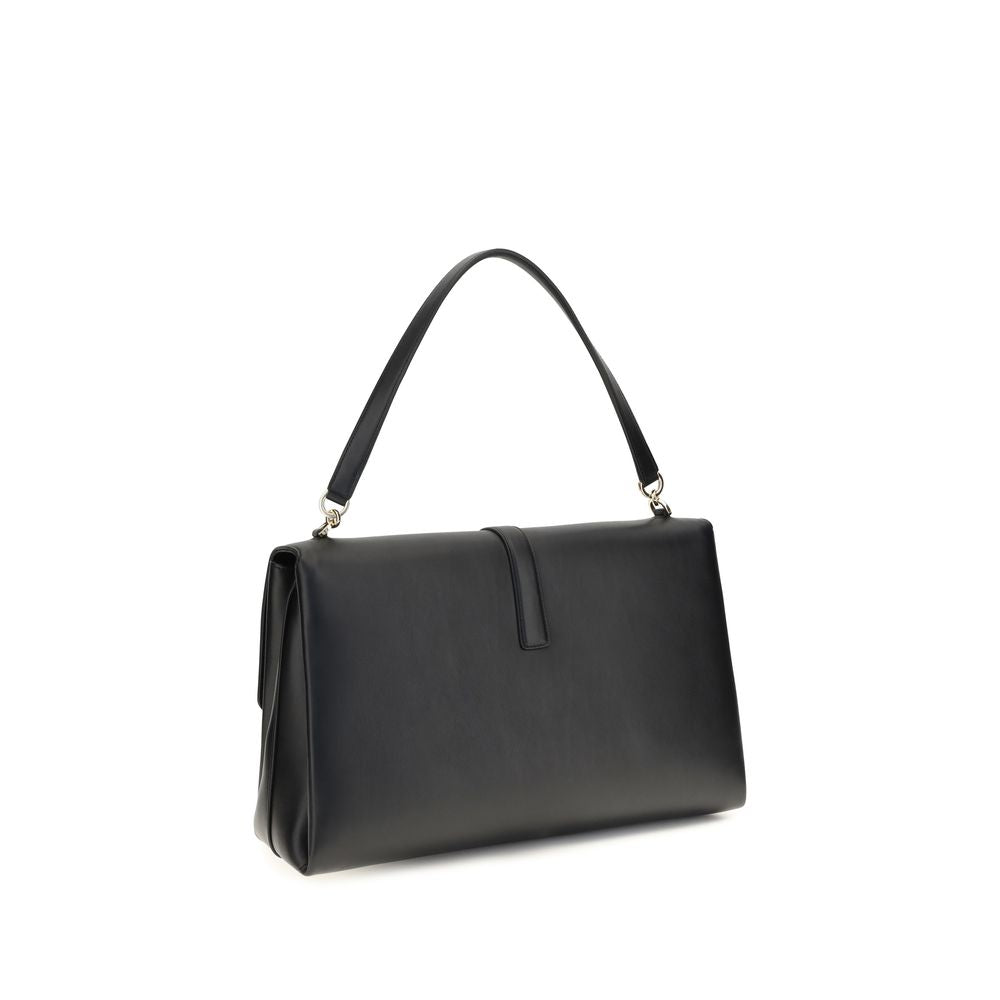 Ferragamo Black Calf Leather Shoulder Bag