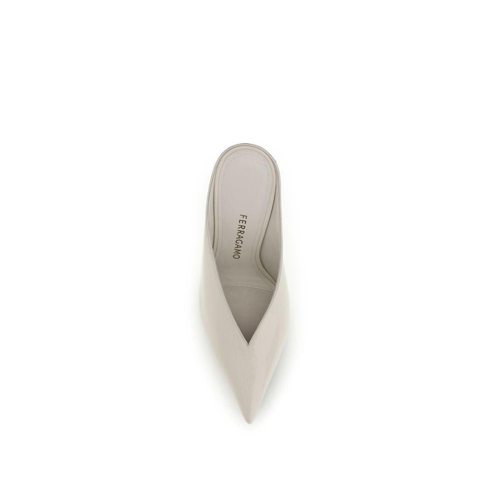 Ferragamo Beige Calf Leather Mules