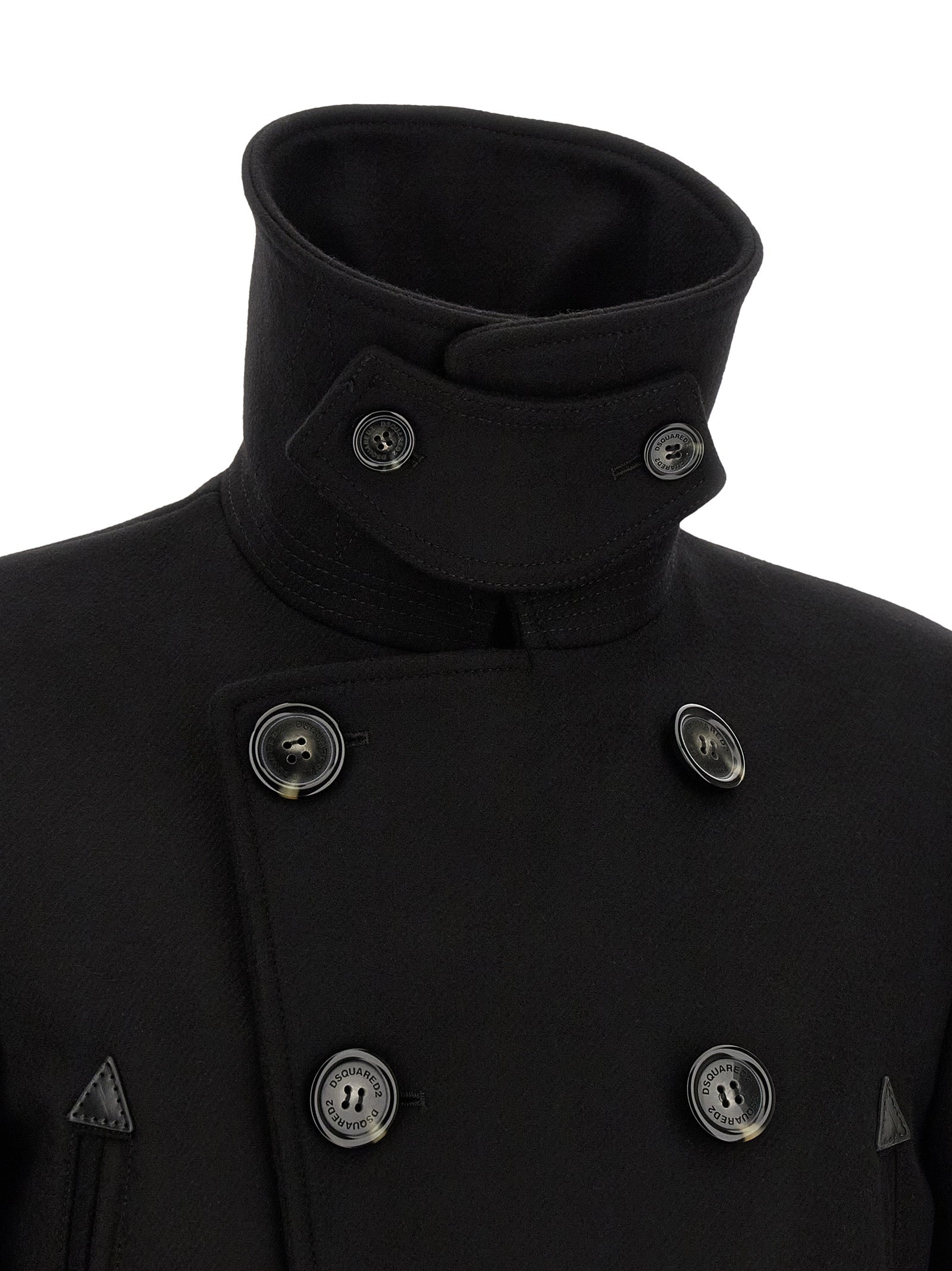 Dsquared2 Black Wool Coat