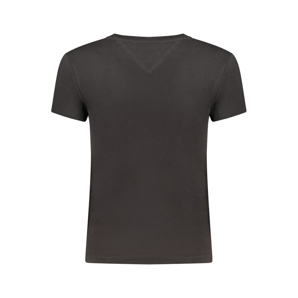 Tommy Hilfiger Black Cotton Crew Neck Tee