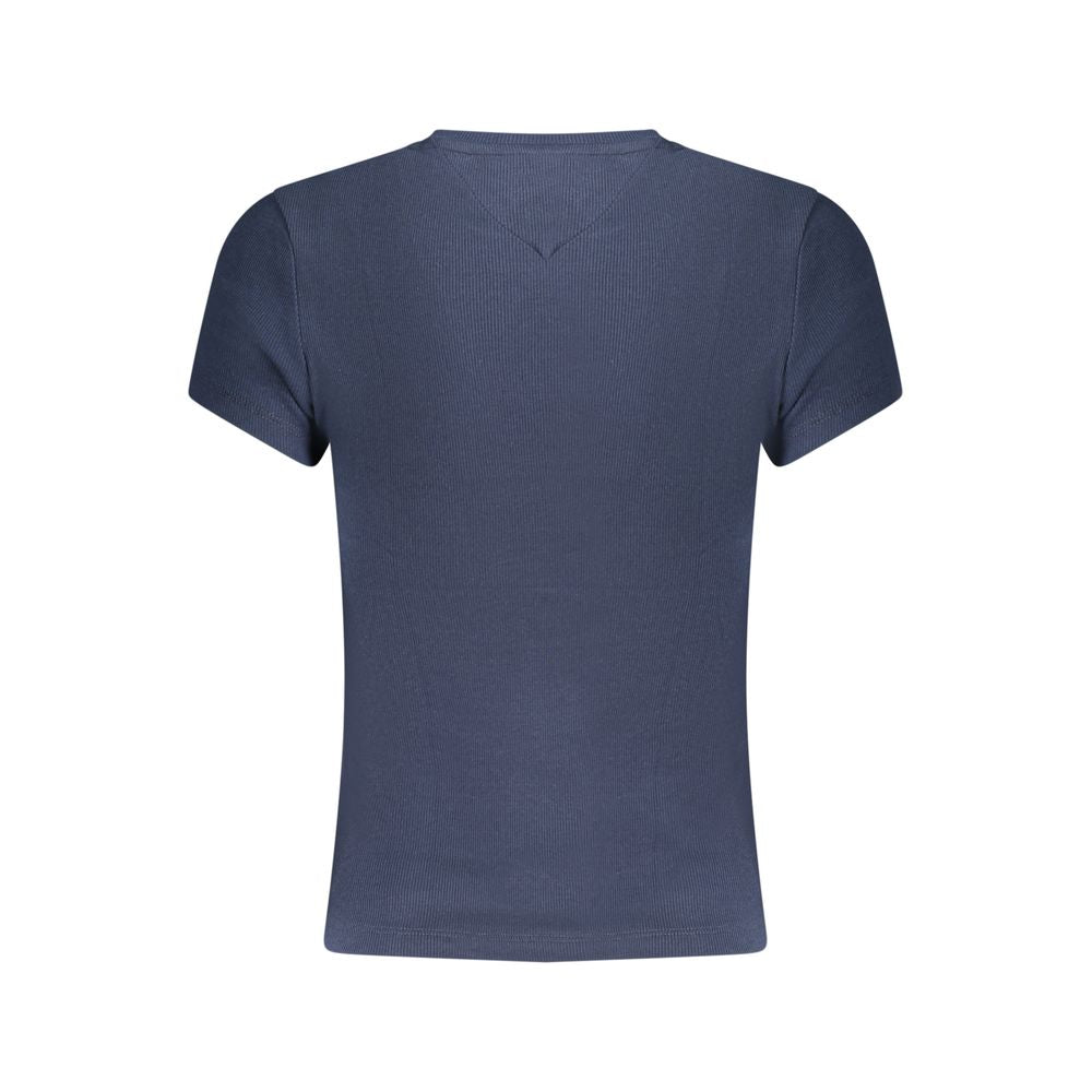 Tommy Hilfiger Blue Cotton Logo Print T-Shirt