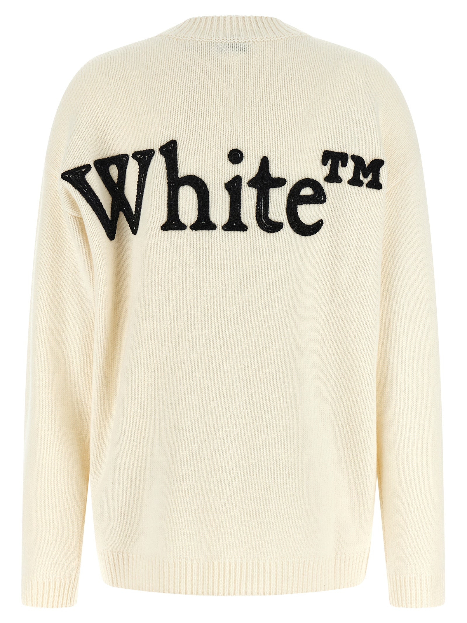 Off-White Black White Wool-Blend Bicolour Cardigan