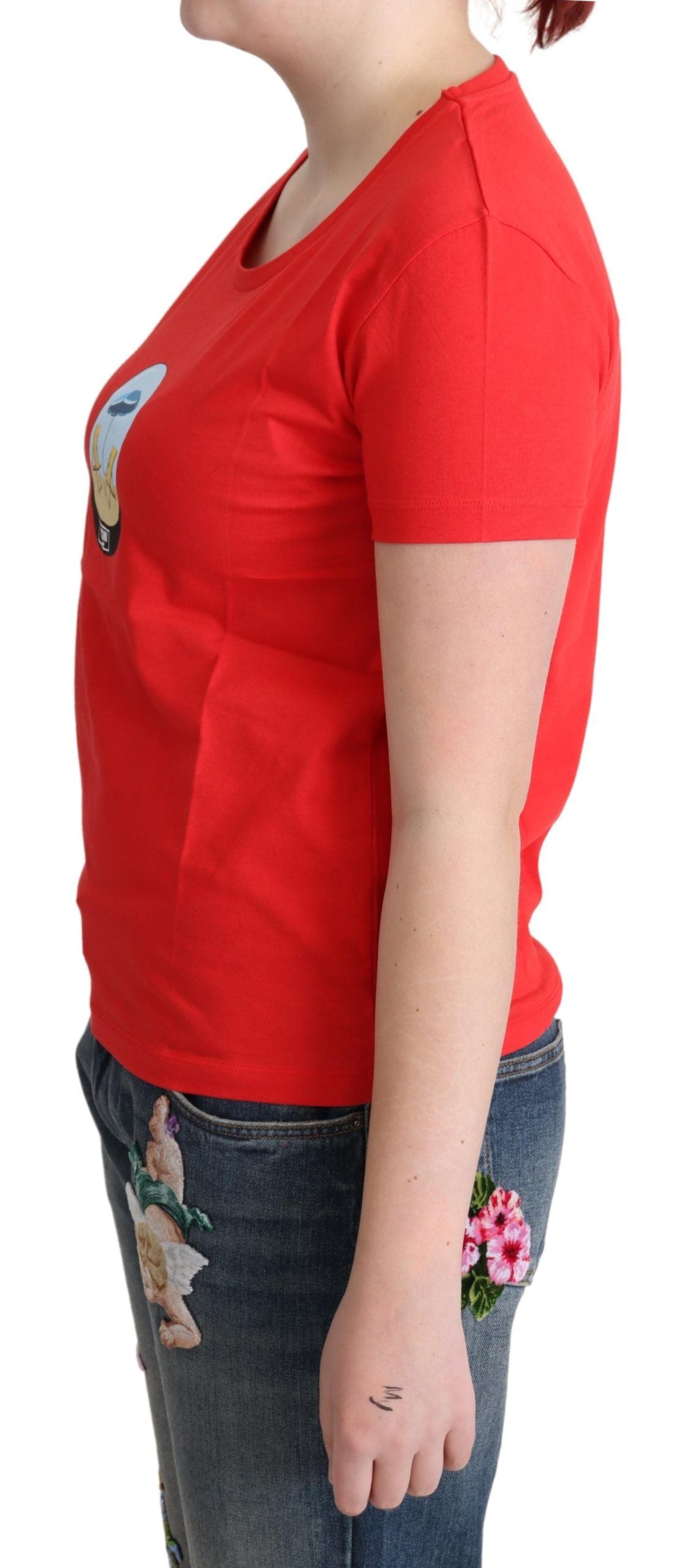 Moschino Red Printed Cotton T-shirt
