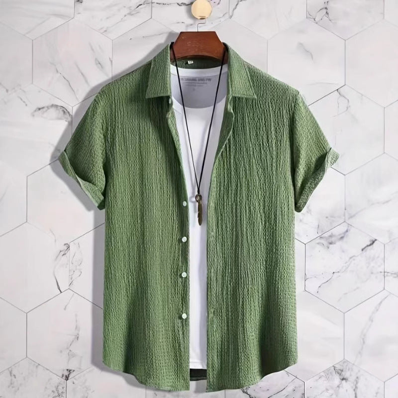 Holiday Leisure Wrinkle Men's Short Sleeve Shirt Signvm Project