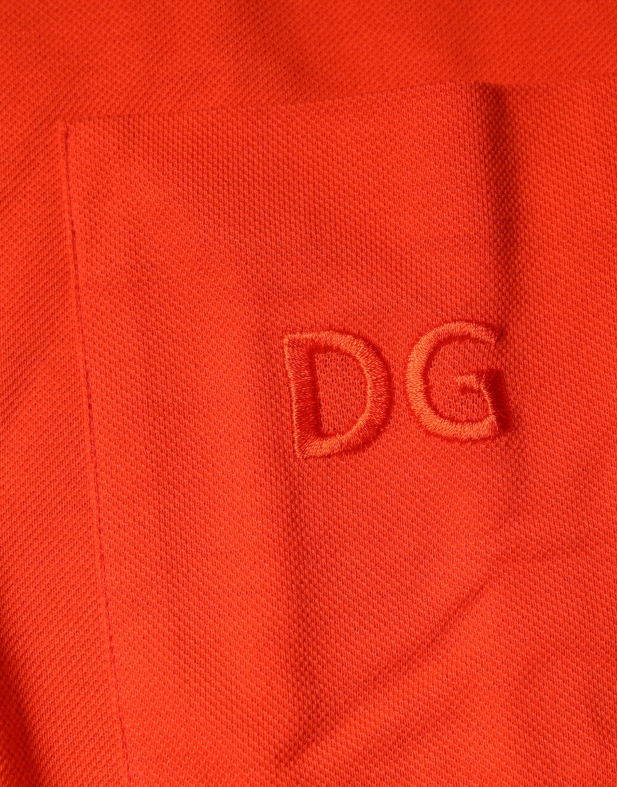 Dolce & Gabbana Orange Cotton Button-Down Shirt