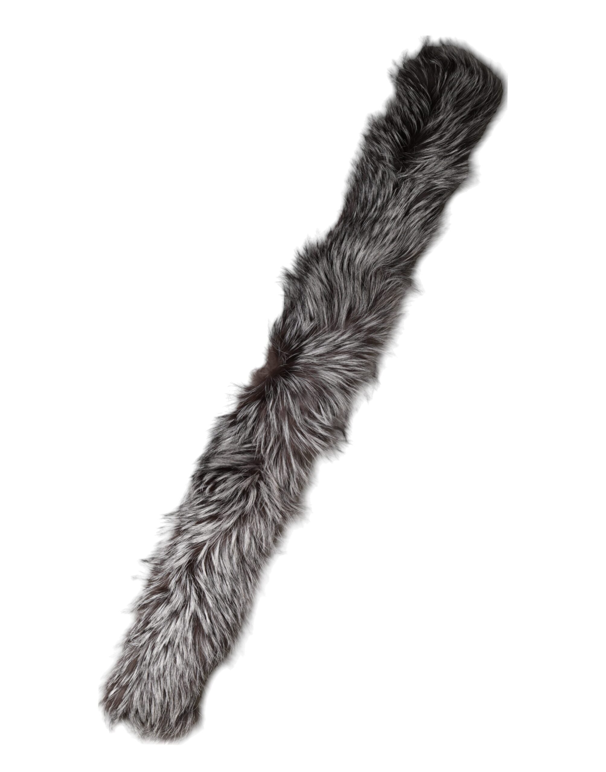 Dolce & Gabbana Grey Silver Fox Fur Scarf