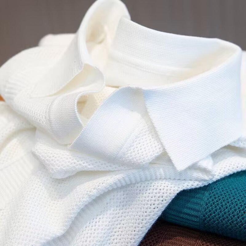 Slim Hollow Knitted Business Casual Men's Lapel T-shirt Signvm Project