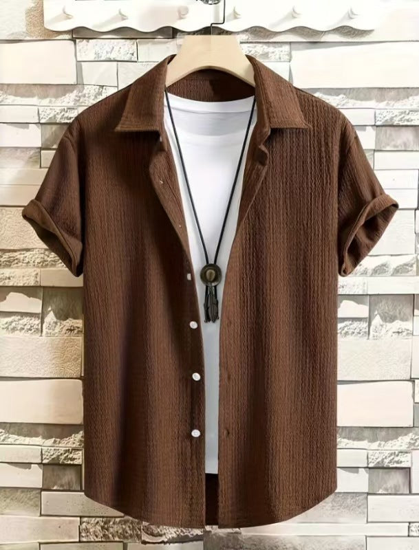 Holiday Leisure Wrinkle Men's Short Sleeve Shirt Signvm Project