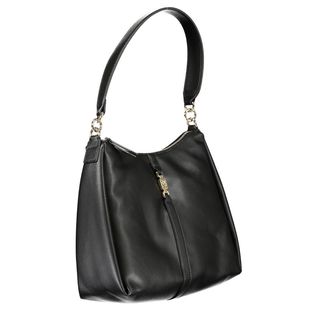 Tommy Hilfiger Black Contrast-Detail Shoulder Bag