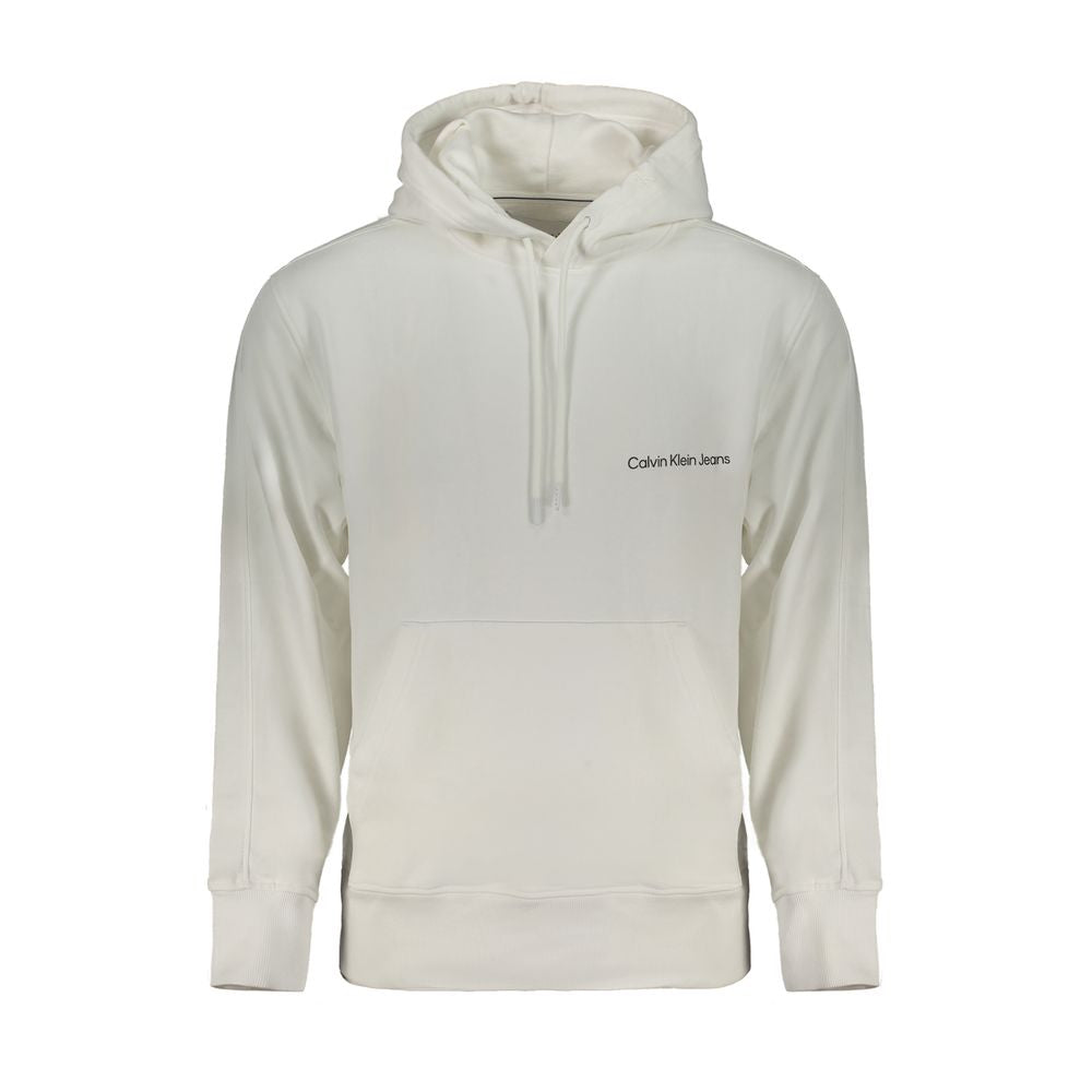 Calvin Klein White Cotton Hooded Sweatshirt
