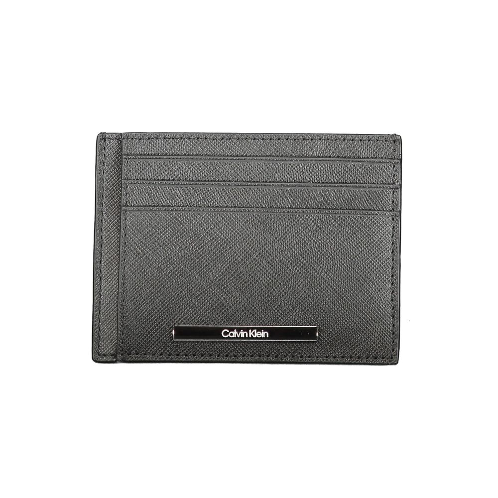 Calvin Klein Black Leather Wallet Holder