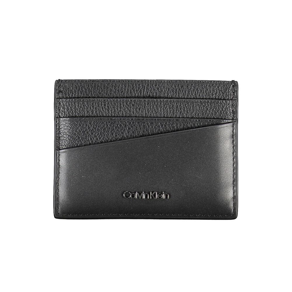 Calvin Klein Black Leather Wallet Holder