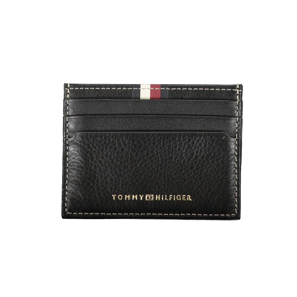Tommy Hilfiger Black Leather Wallet Holder