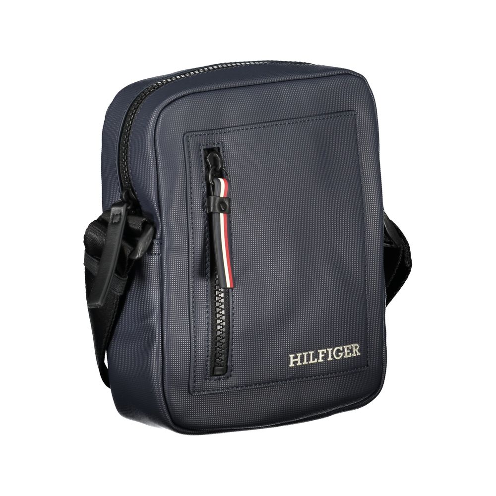 Tommy Hilfiger Blue Polyurethane Logo Shoulder Bag