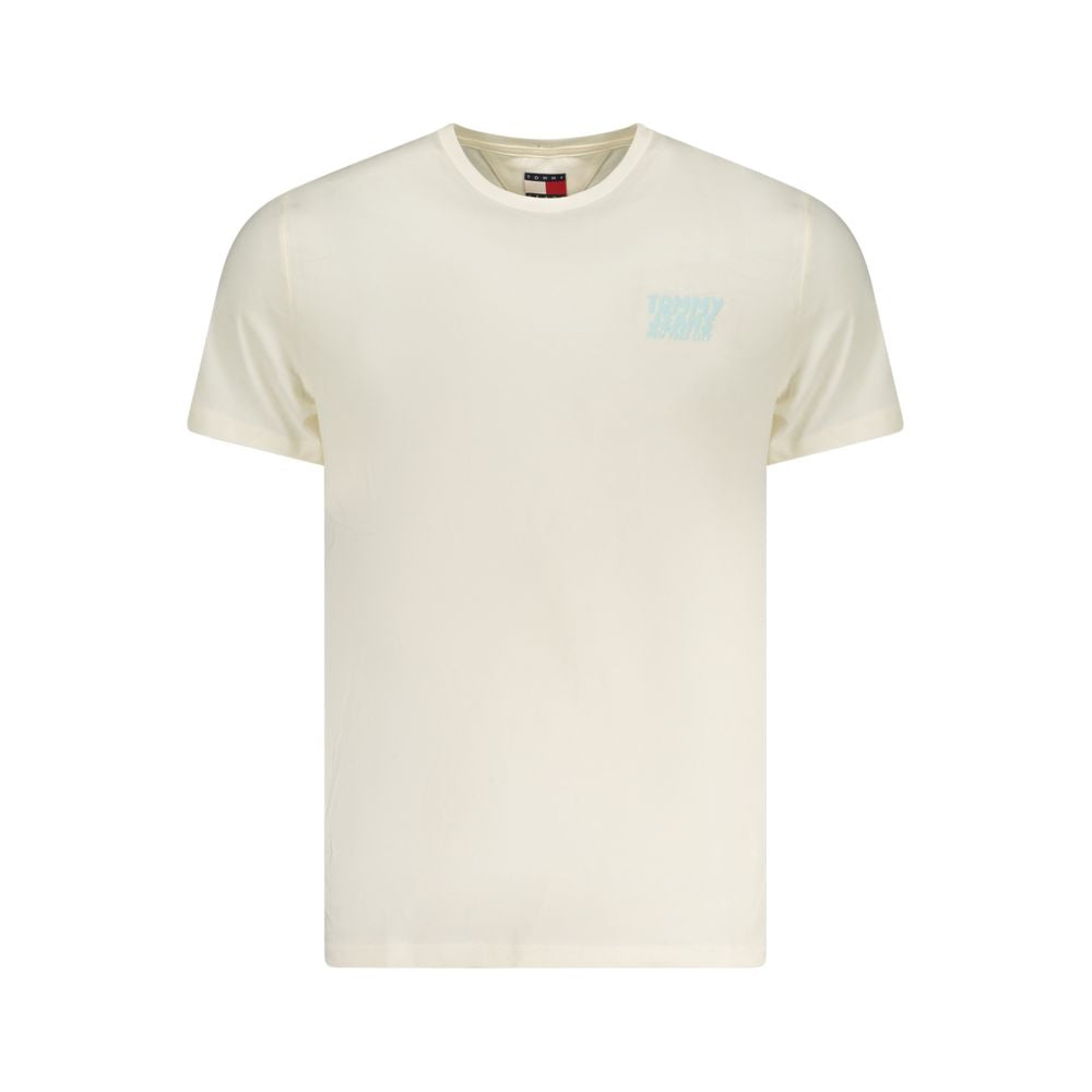 Tommy Hilfiger Beige Cotton Logo T-Shirt