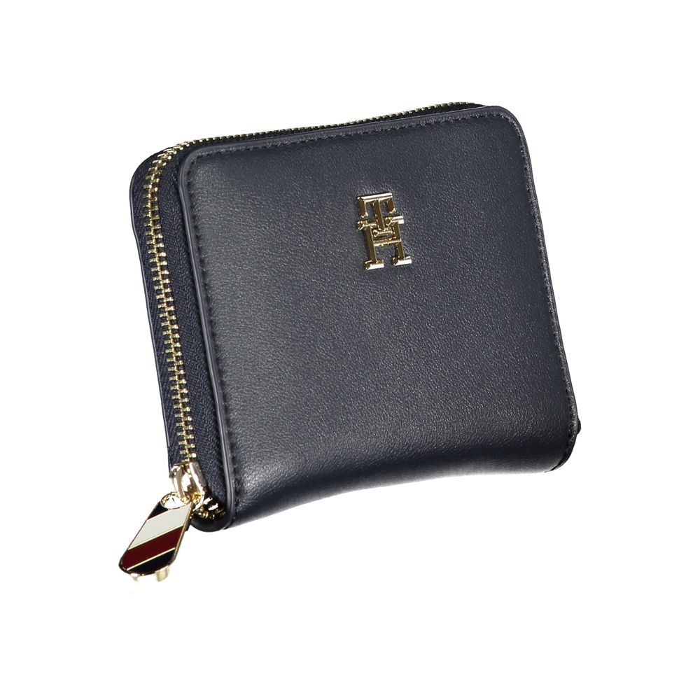 Tommy Hilfiger Blue Polyurethane Zip Wallet