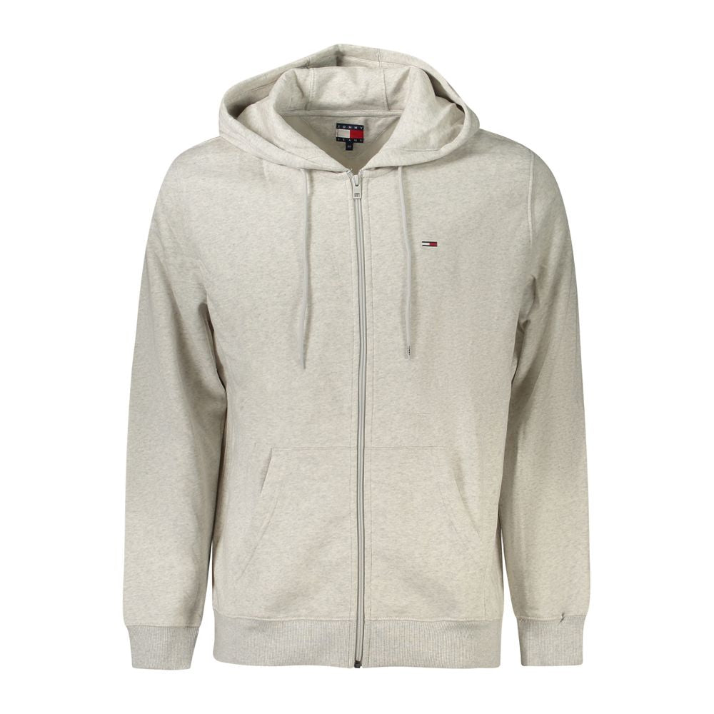 Tommy Hilfiger Gray Cotton Blend Logo Zip Hoodie