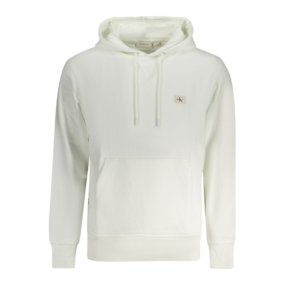 Calvin Klein White Cotton Hooded Sweatshirt
