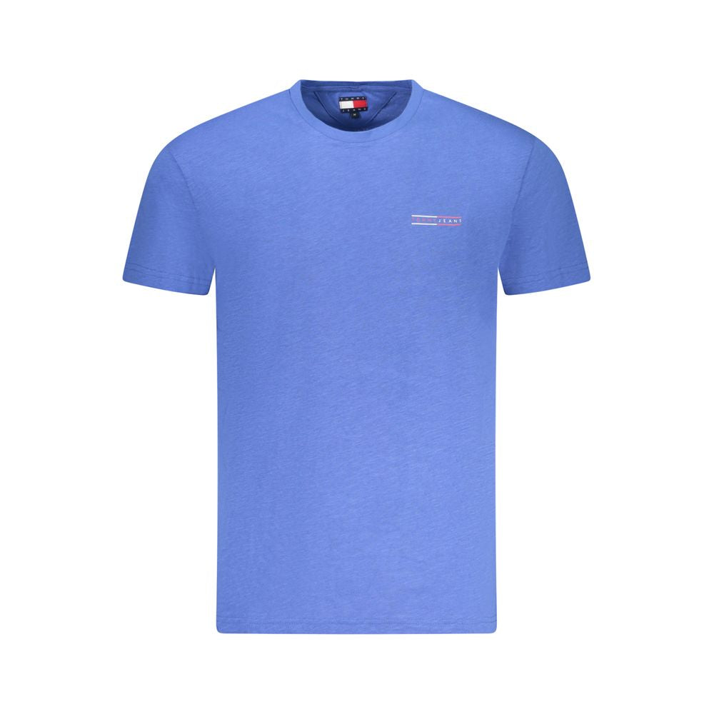 Tommy Hilfiger Blue Cotton Logo Print T-Shirt