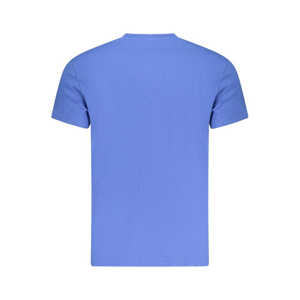 Tommy Hilfiger Blue Cotton Logo Print T-Shirt