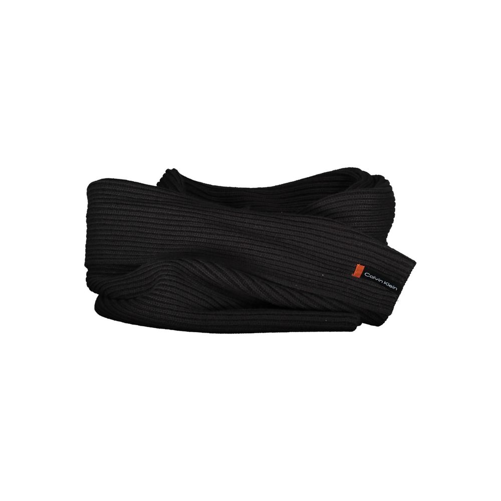 Calvin Klein Black Cotton Scarf Set