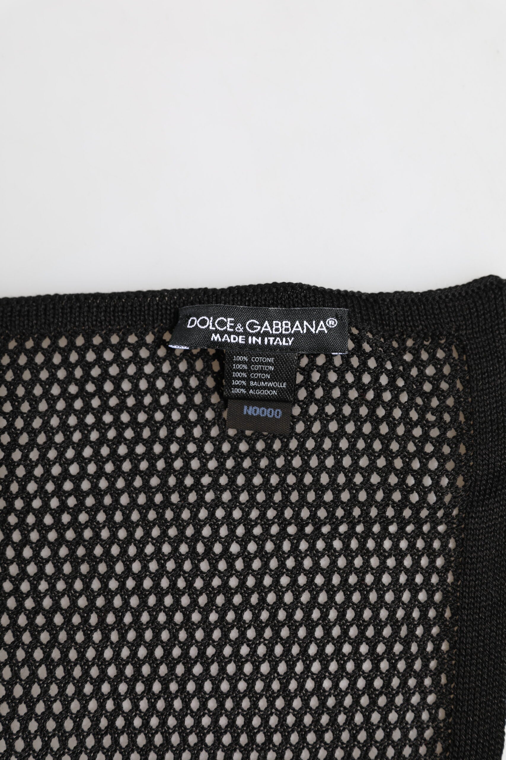 Black Patterned Cotton Square Foulard Scarf