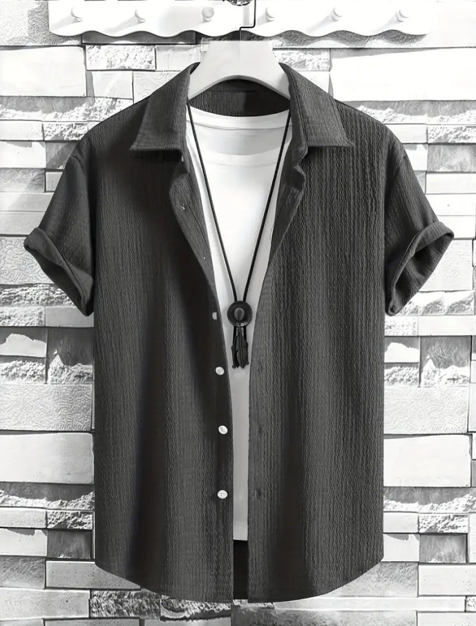 Holiday Leisure Wrinkle Men's Short Sleeve Shirt Signvm Project