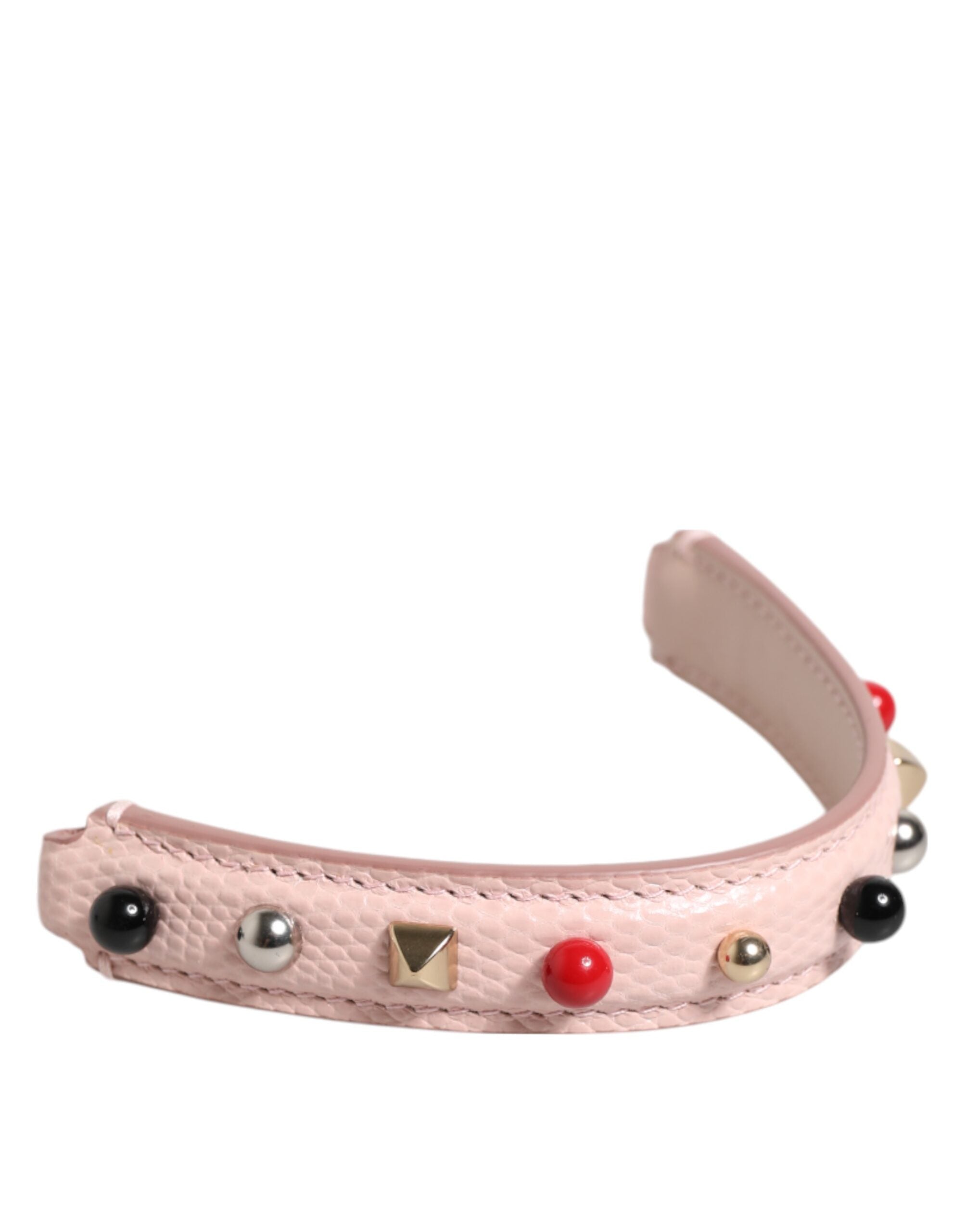 Light Pink Embellished Leather Bag Handle Shoulder Strap