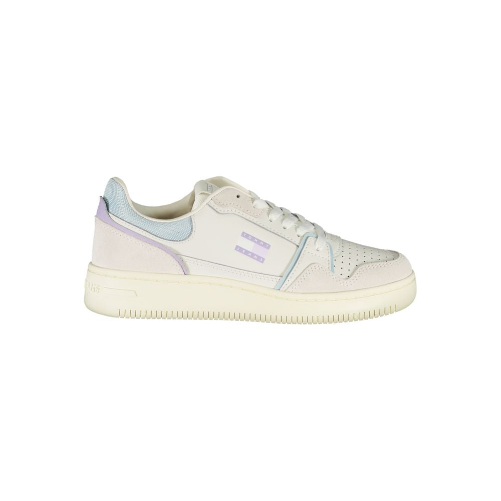 Tommy Hilfiger White Leather-Blend Sneakers