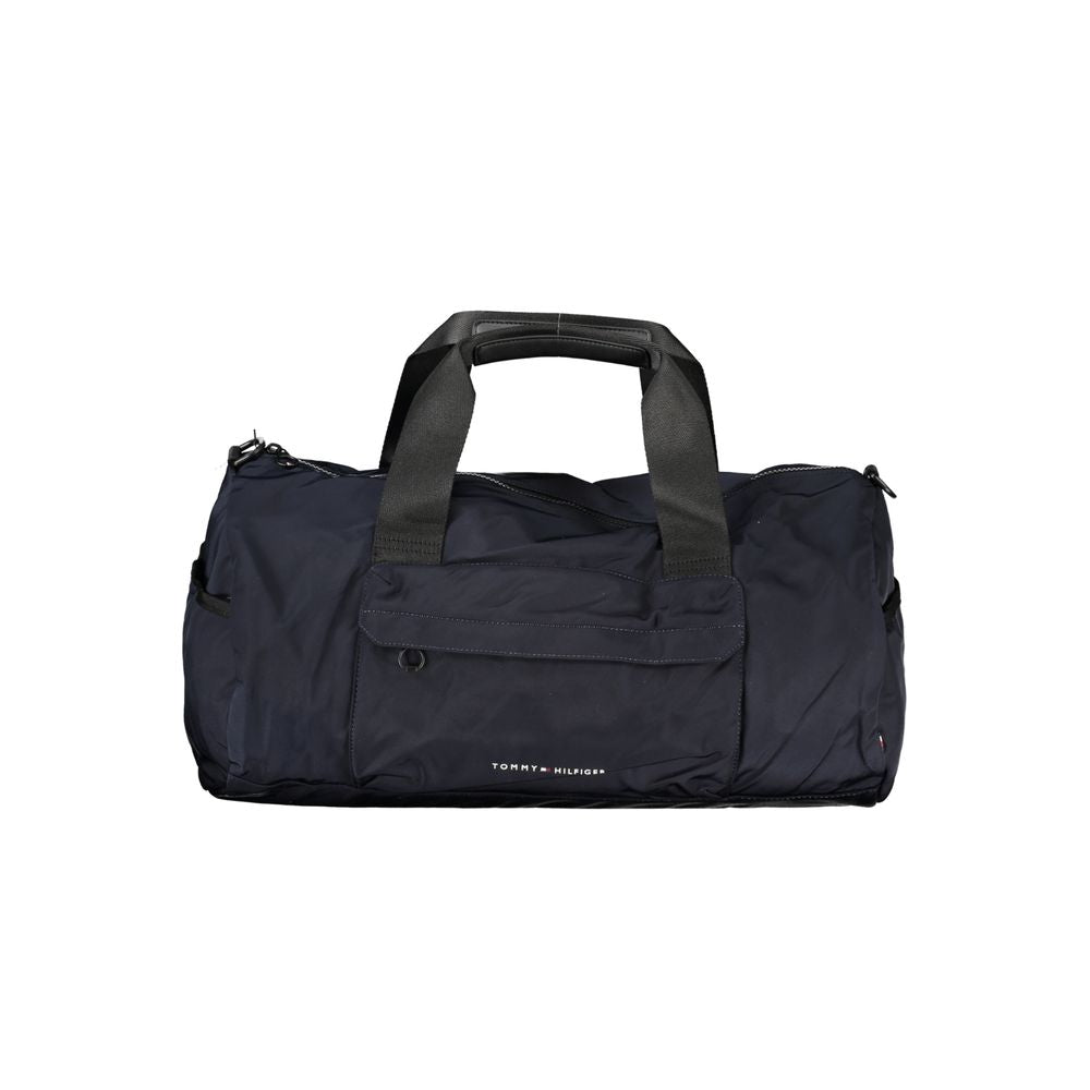 Tommy Hilfiger Blue Polyester Dual-Handle Zip Bag