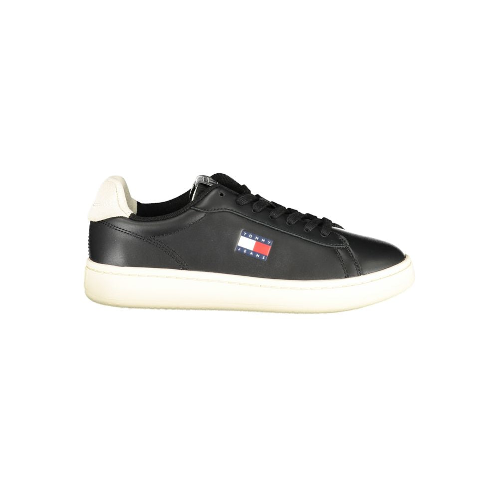Tommy Hilfiger Black Leather-Blend Sneakers