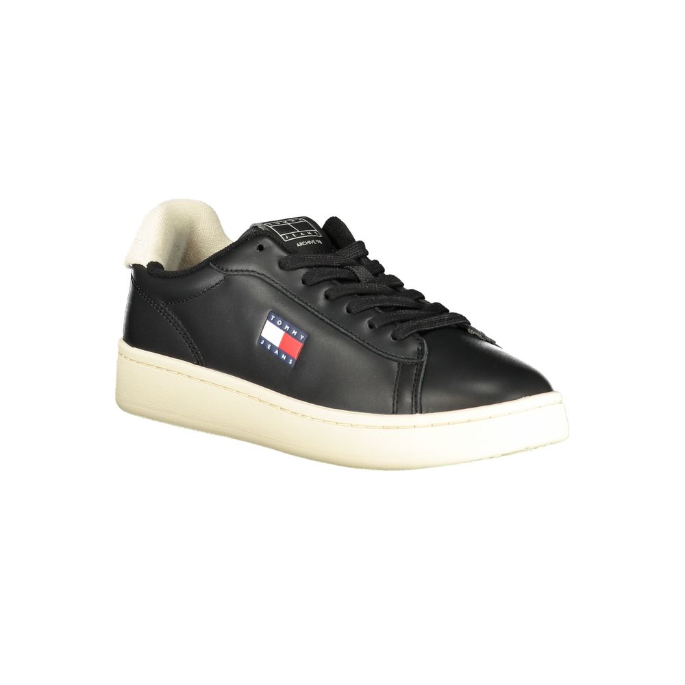 Tommy Hilfiger Black Leather-Blend Sneakers