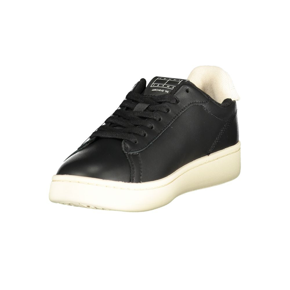 Tommy Hilfiger Black Leather-Blend Sneakers