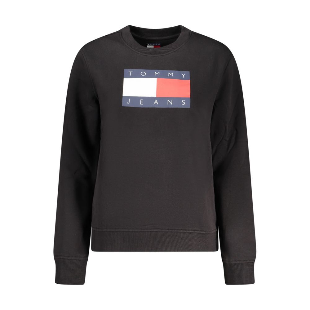 Tommy Hilfiger Black Cotton Logo Sweatshirt