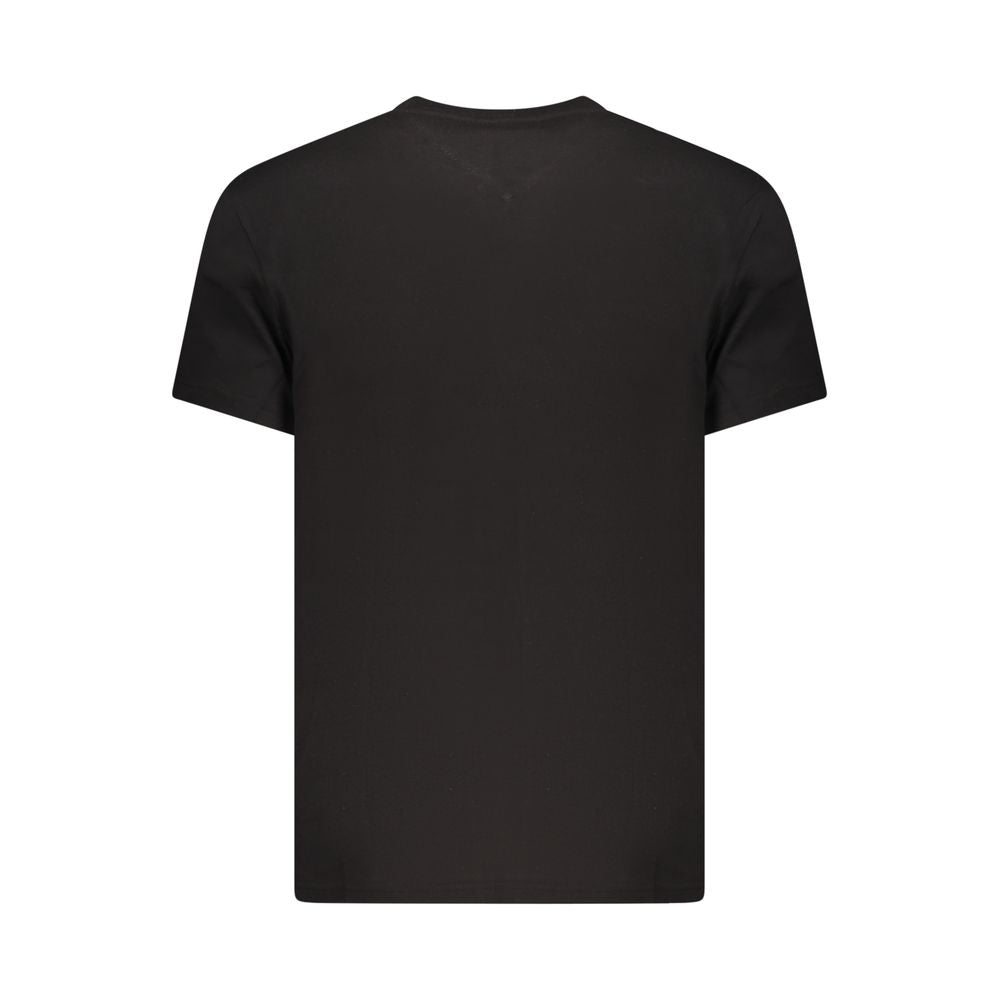 Tommy Hilfiger Black Cotton Logo Crew Neck T-Shirt