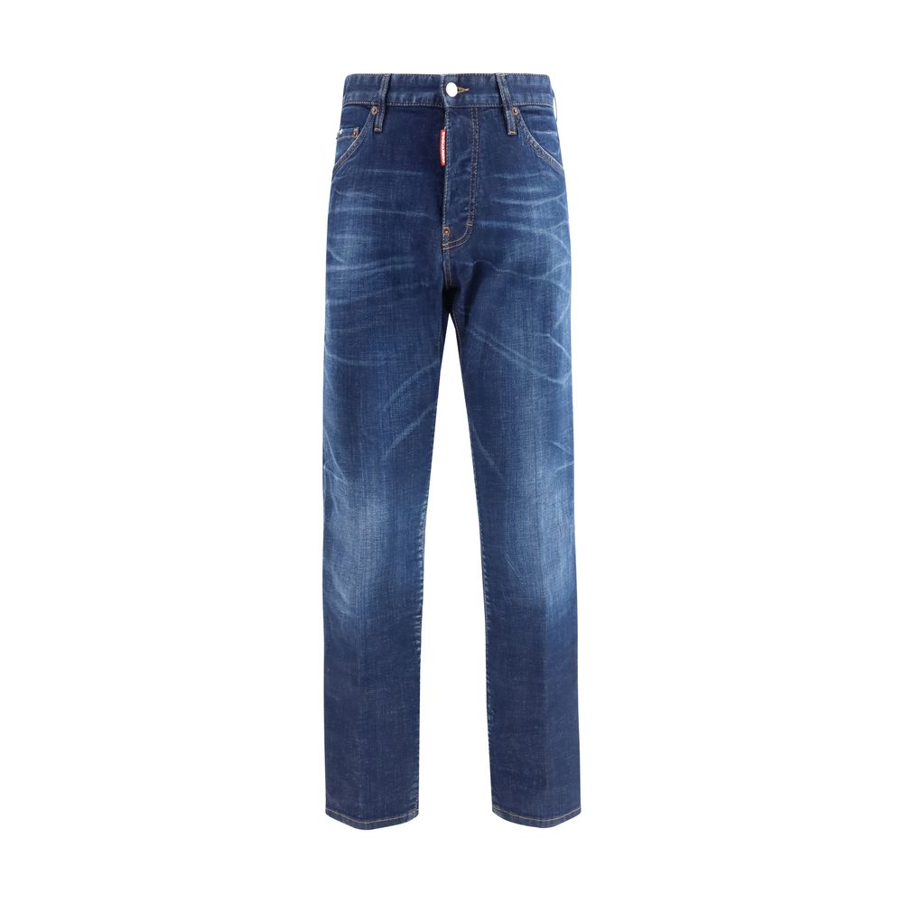 Dsquared2 Blue Cotton Slim Fit Jeans
