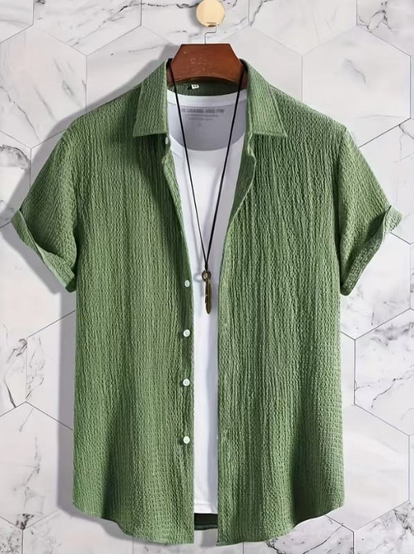 Holiday Leisure Wrinkle Men's Short Sleeve Shirt Signvm Project