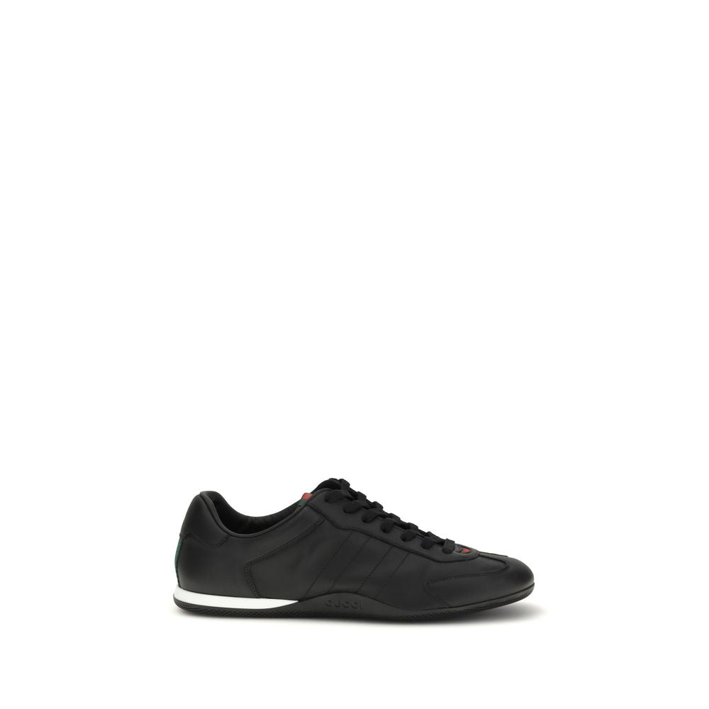 Gucci Black Leather Low-Top Sneakers
