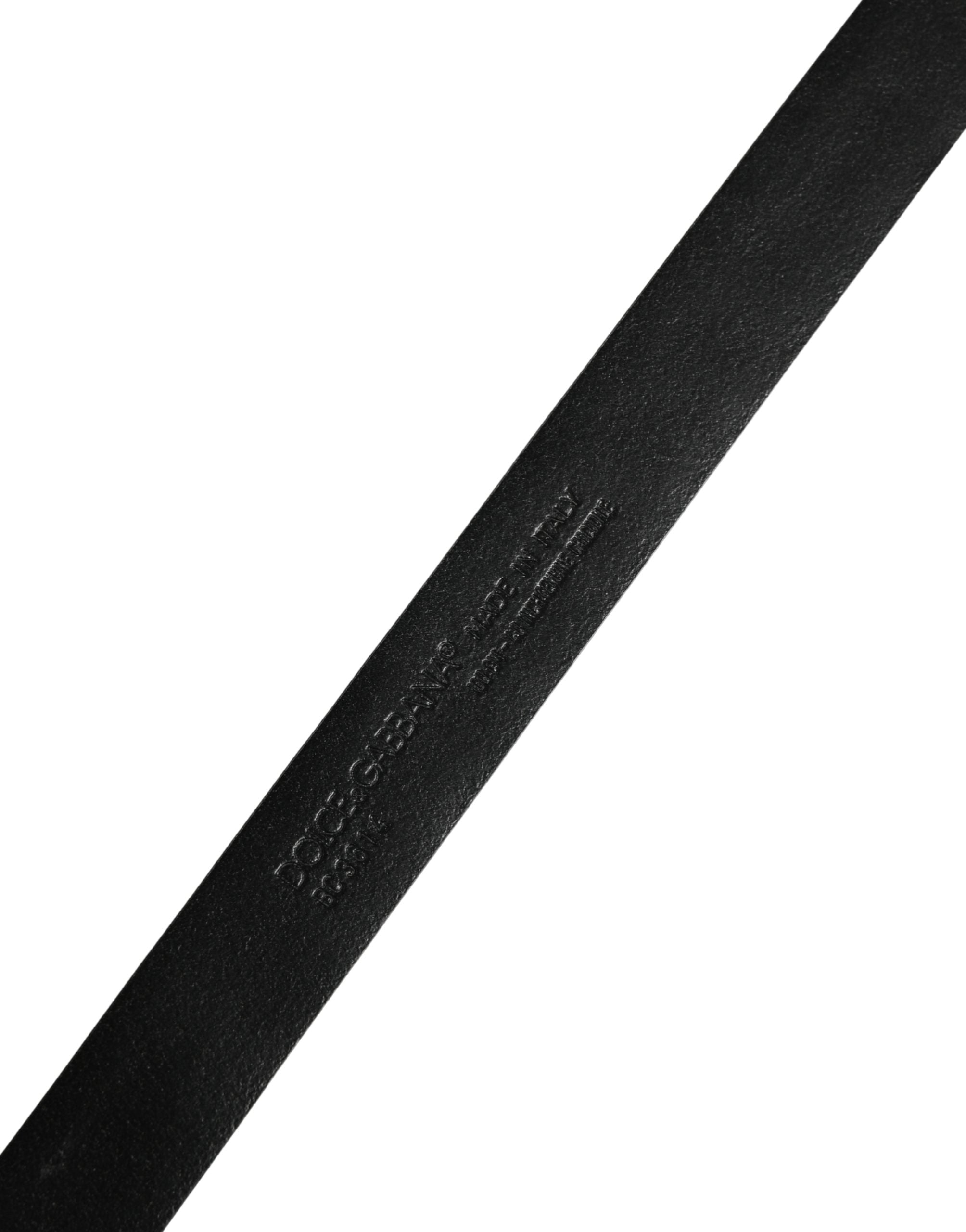 Men Black Exotic Leather Metal Buckle Belt