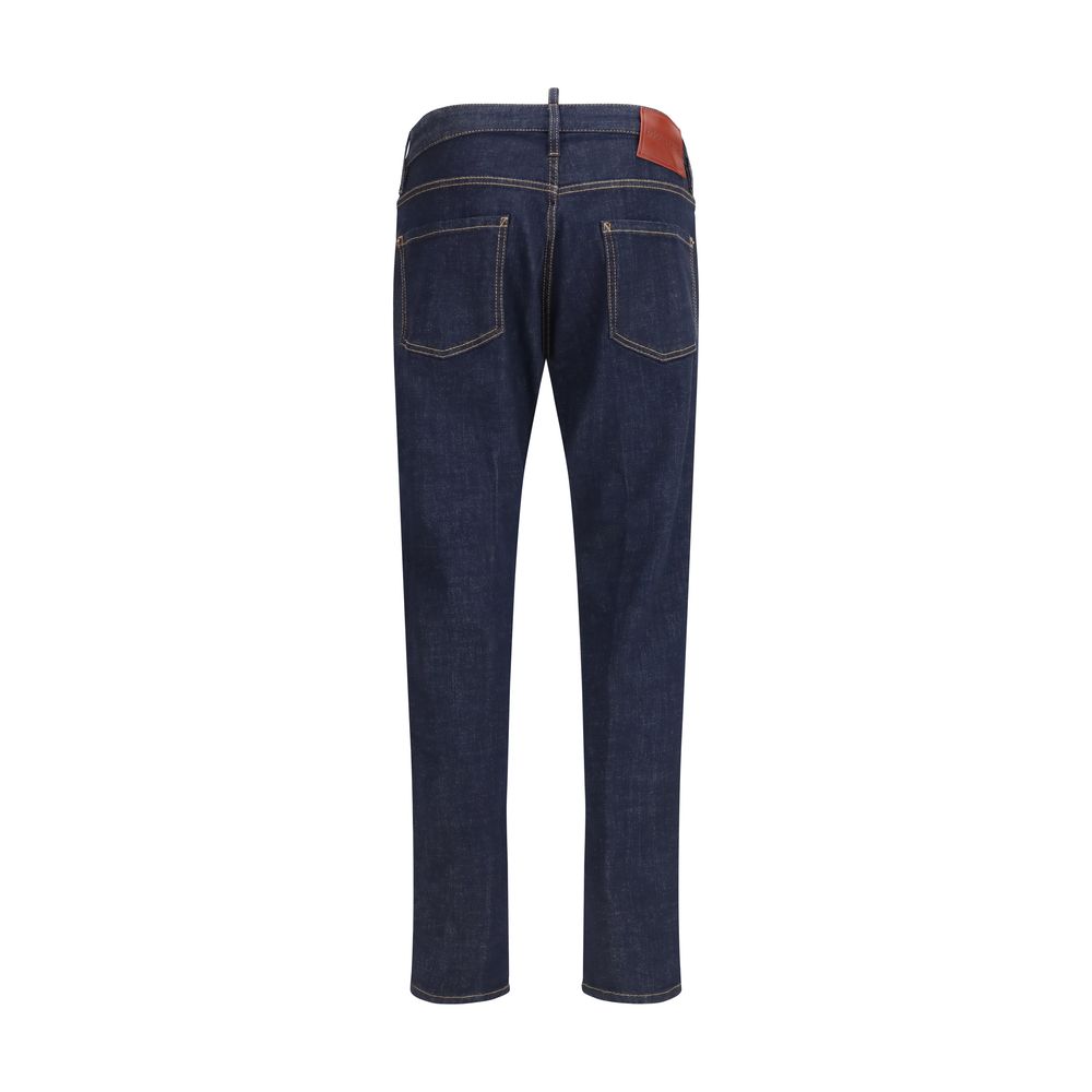 Dsquared2 Blue Cotton Straight-Leg Jeans