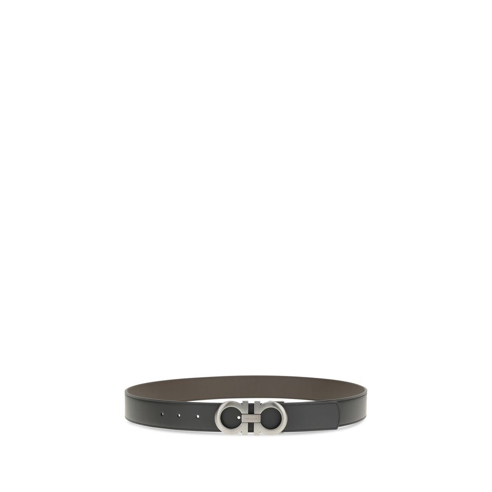 Ferragamo Black Calf Leather Belt