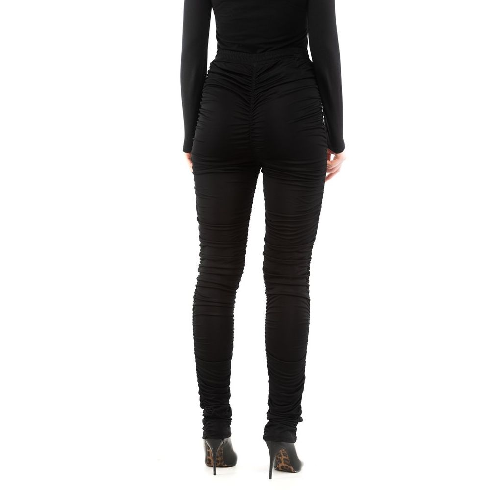 Moschino Black Viscose Casual Trousers