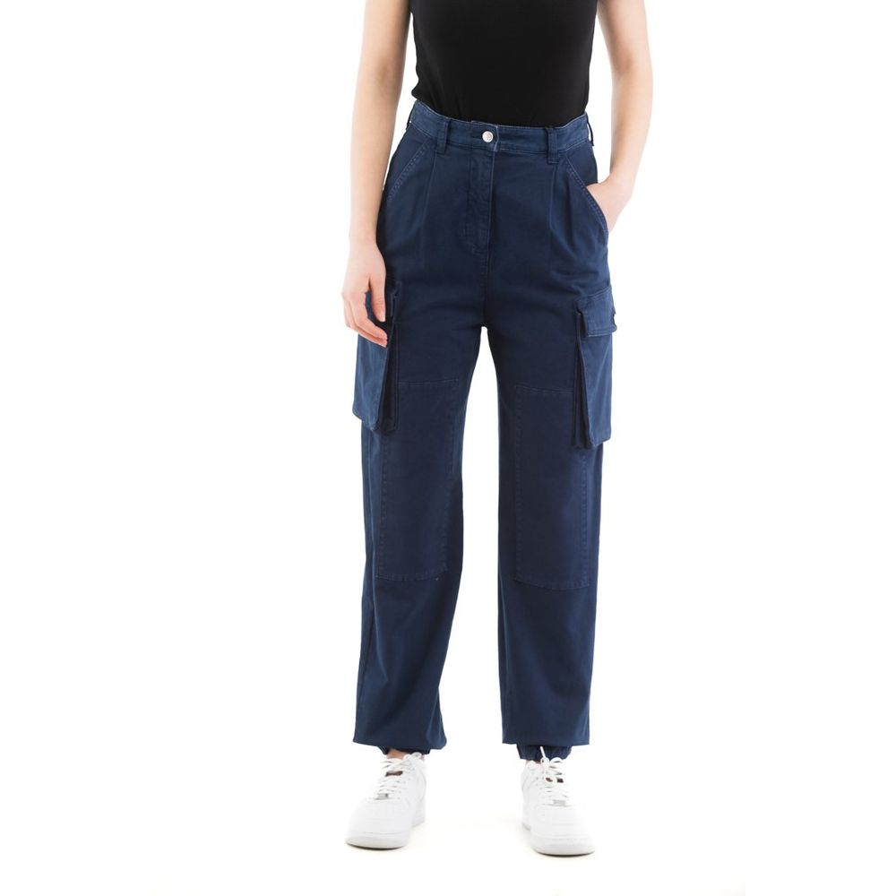 Moschino Blue Cotton Cargo Trousers