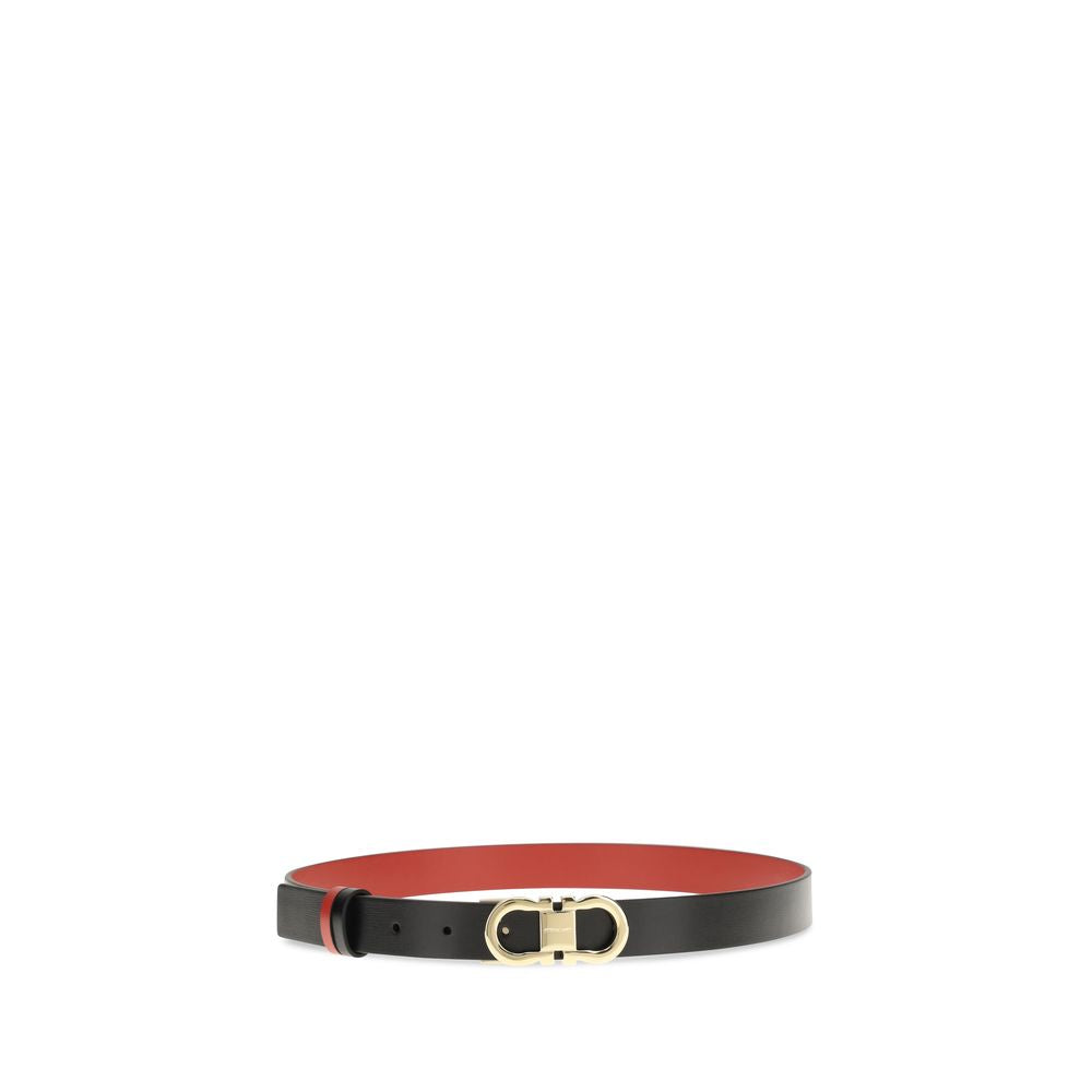 Ferragamo Black Calf Leather Regular Belt