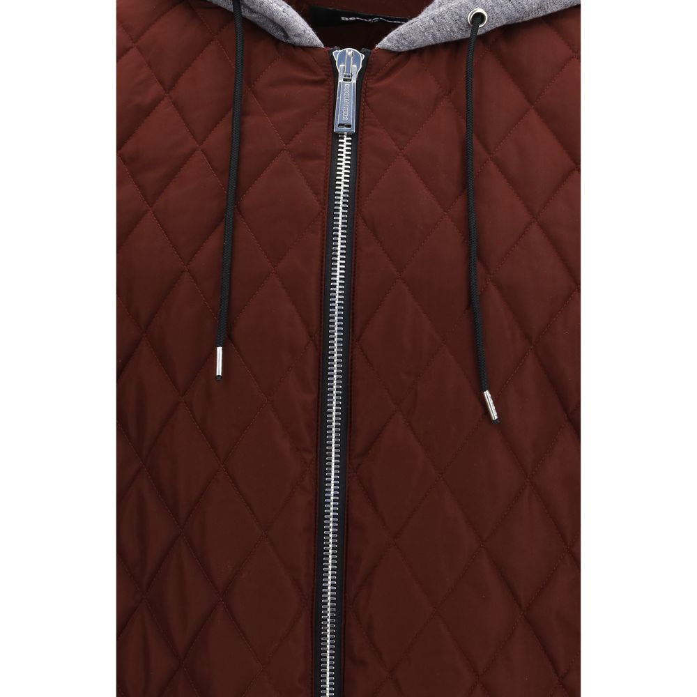Dsquared2 Burgundy Fabric Bomber