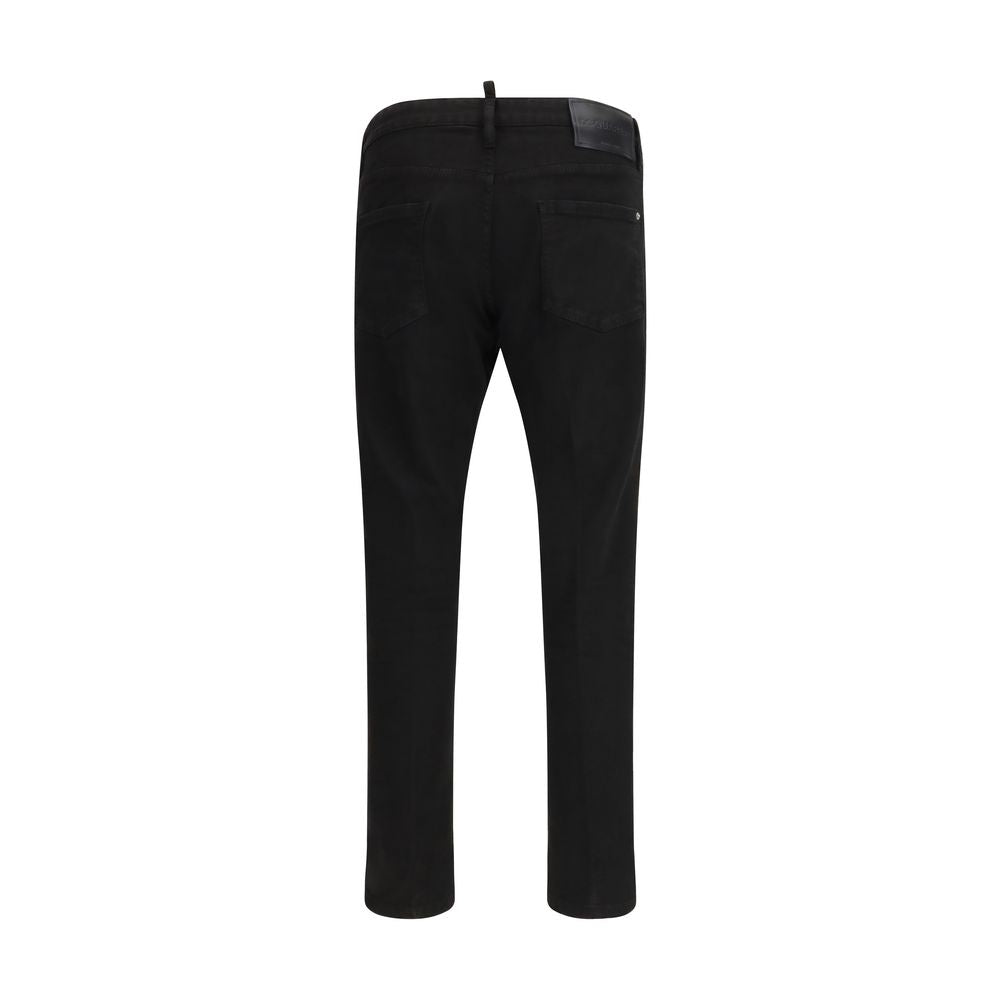 Dsquared2 Black Cotton Slim Fit Jeans