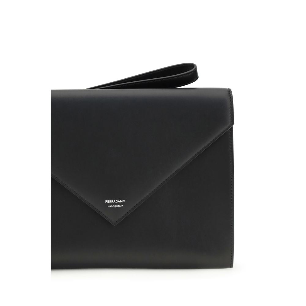 Ferragamo Black Calf Leather Wallet