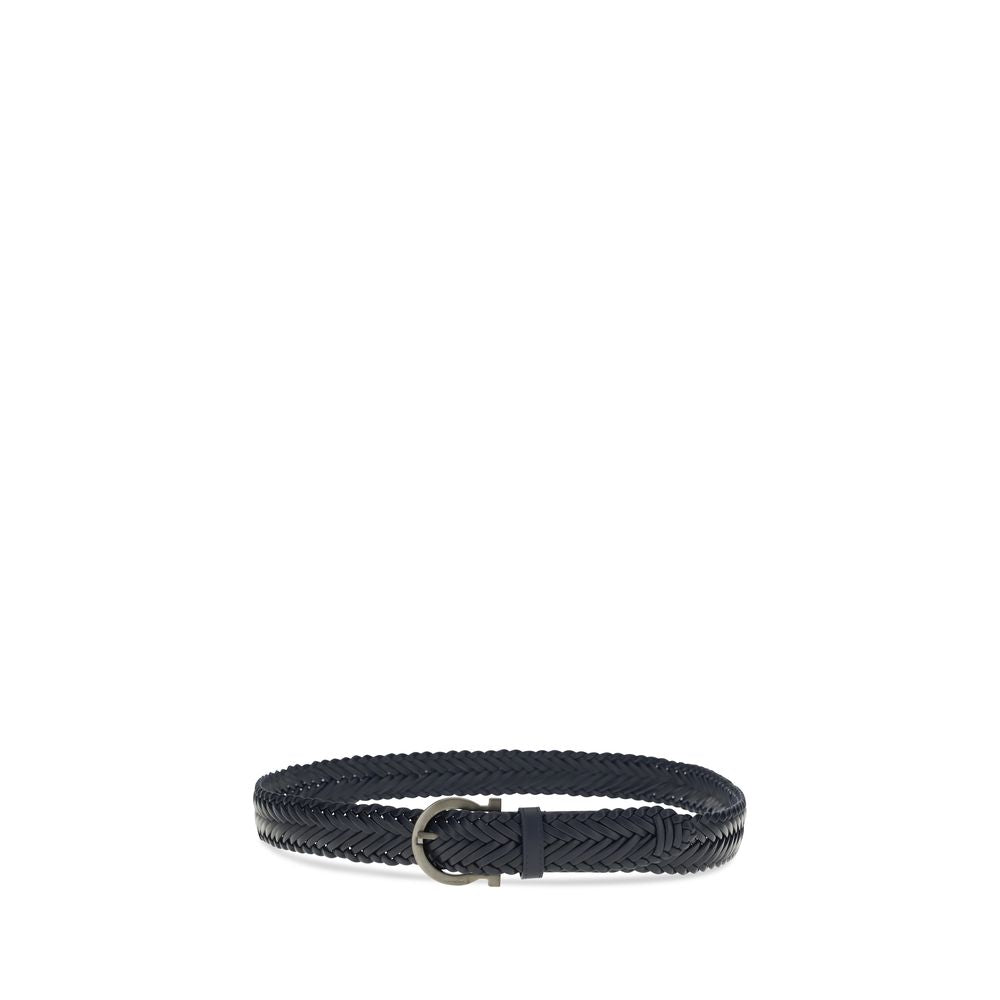 Ferragamo Blue Calf Leather Belt