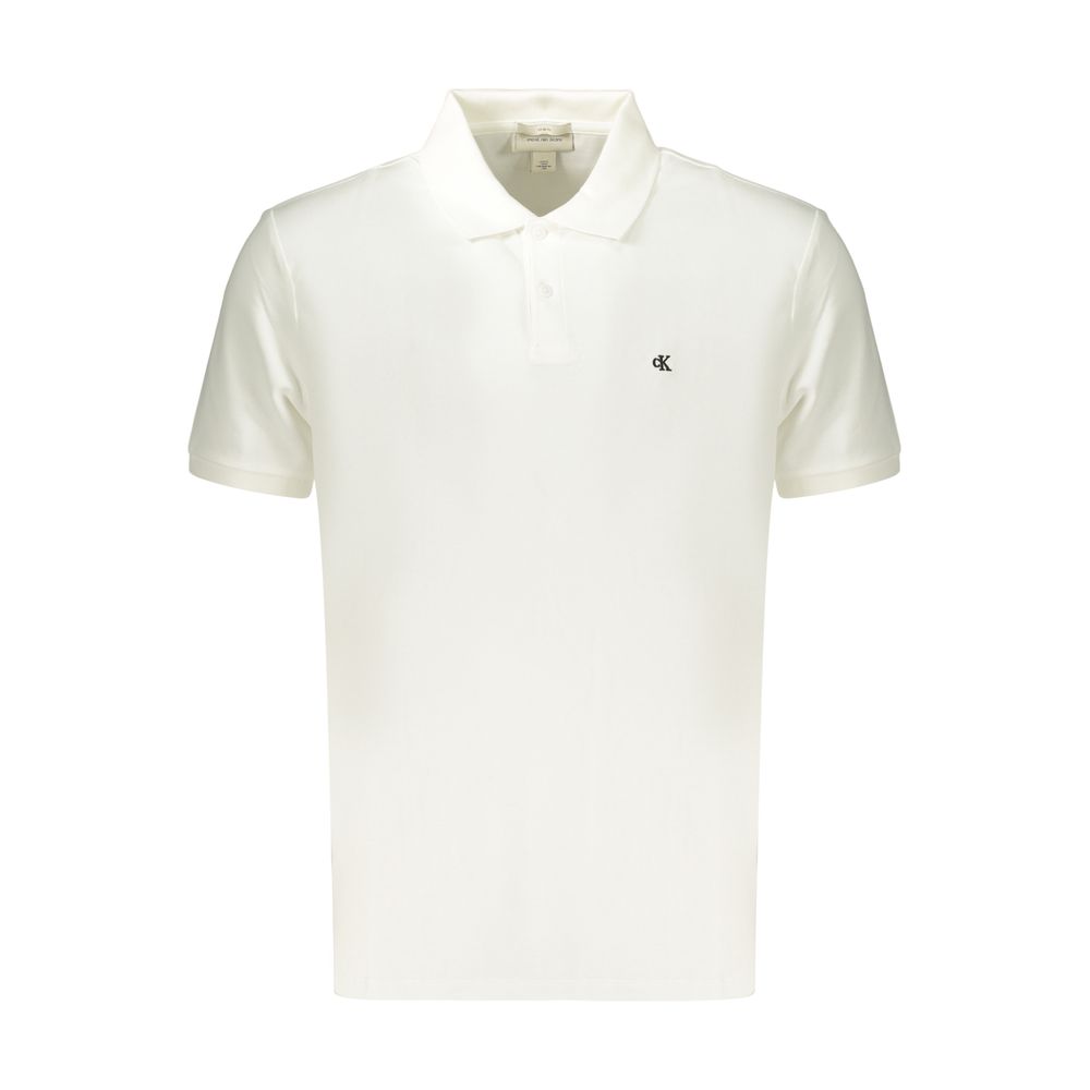 Calvin Klein White Cotton Polo Shirt